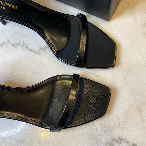 YSL Saint Laurent Black Strappy Stiletto Heels Womens Shoes 40.5 / 10 US NWT - Picture 6 of 13